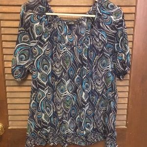 Peacock patterned lightweight top